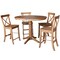 International Concepts Round 36 in Round Extension Dining Table with 4 X-Back Stools, Distressed Oak, 36 in W, 48 in L K42-36RXT-27B-S6132-4 - alternate 1